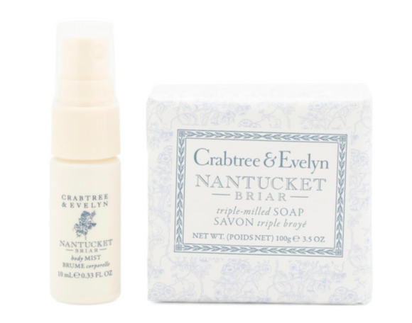 Crabtree & Evelyn Nantucket Briar .33 oz BODY MIST & 3.5 oz BAR SOAP Set