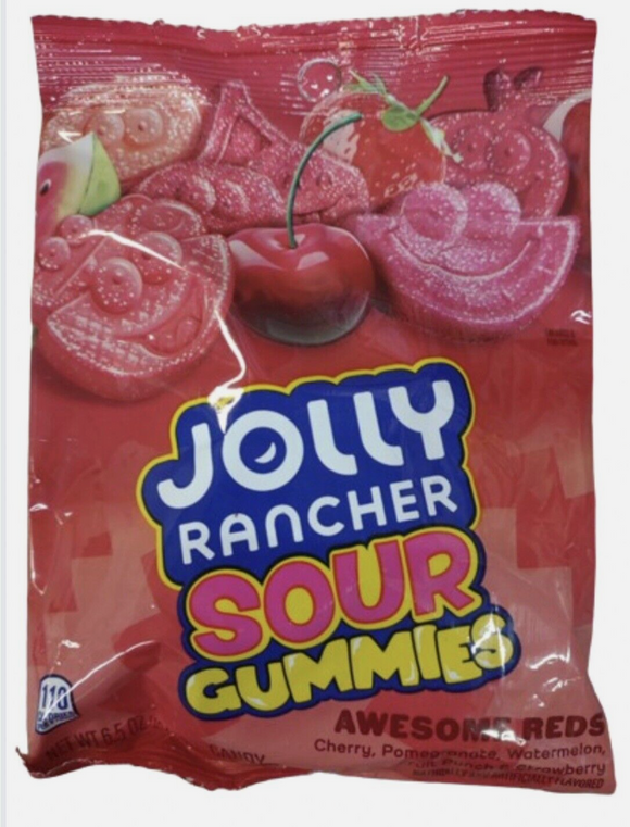 Jolly Rancher Sour Gummies Awesome Red  Candies 6 oz  bags (Case pack of 12)