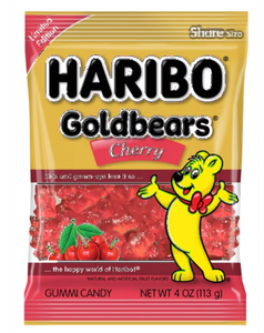 Haribo Gummi Candy  Goldbears Single Flavor Limited Edition Cherry, 4 oz. (12 bags)