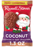 Russell Stover Coconut Nest Santa Candy Milk Chocolate  18 count case pack