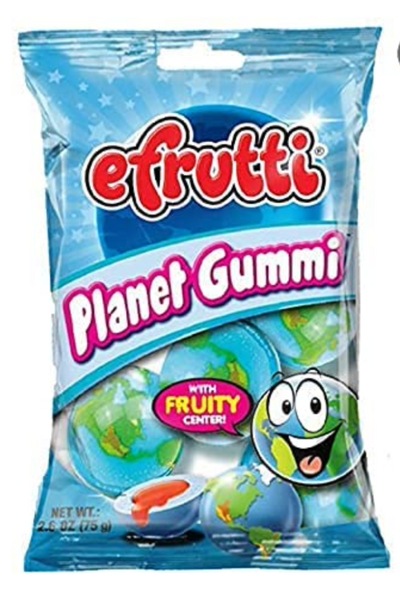 Planet Gummi - Gummy Candy - 2.6 OZ each- Famous on TikTok( 6 Pack Fruity Flavor Individually Wrapped)