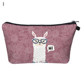 Cosmetic Organizer Bag Makeup  Llama Zipper Bags