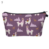 Cosmetic Organizer Bag Makeup  Llama Zipper Bags